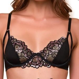 New Hauty Floral Embroidered Mesh Bra